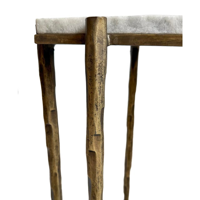 Luna Stone & Bronze Console Table For Sale - Image 4 of 10