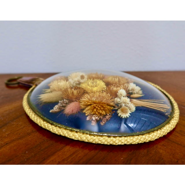 Antique French Dried Flower Convex Glass Display — Provençal Immortelles, Late 19th / Early 20th Century For Sale - Image 4 of 7