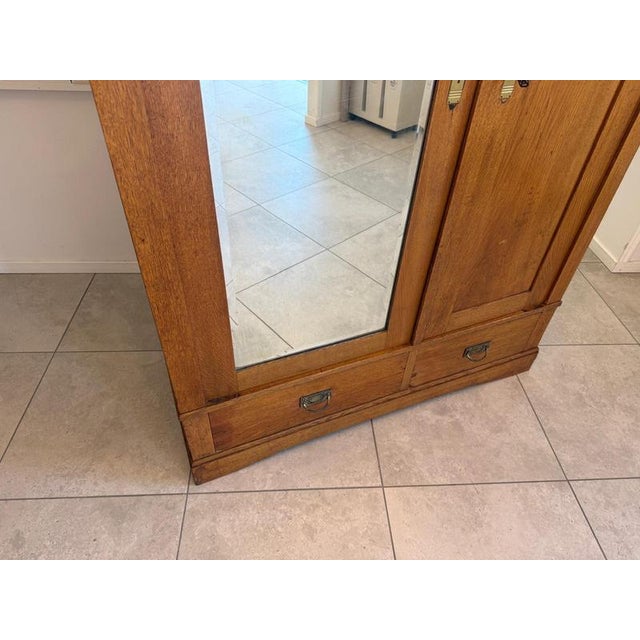 Art Nouveau Mirrored Wardrobe, 1890s For Sale - Image 10 of 18