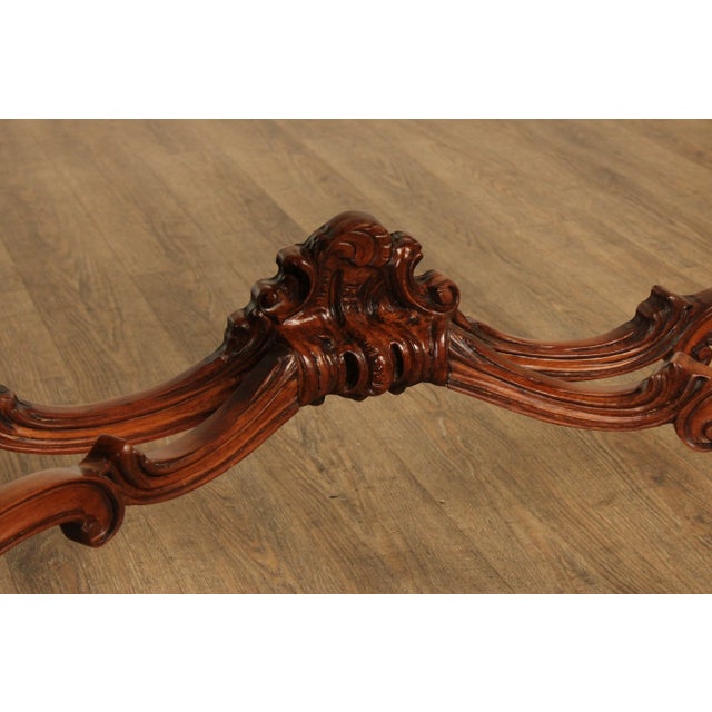 Brown Italian Rococo Style Marble Top Console Table For Sale - Image 8 of 12