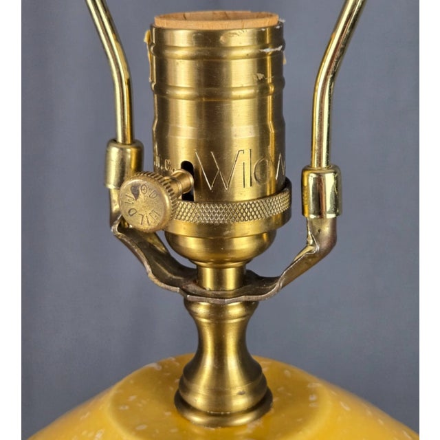 Wildwood Yellow Ribbed & Handled Pottery Urn Table Lamp For Sale - Image 11 of 14