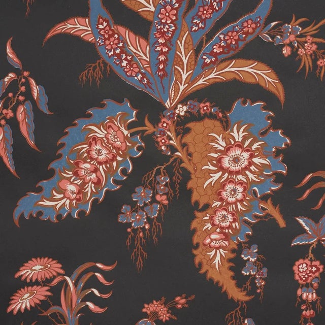 Contemporary SAMPLE - Schumacher Apolline Botanical Wallpaper In Rouge & Noir For Sale - Image 3 of 5