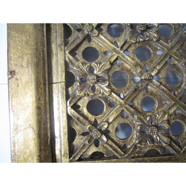 19th Century Architectural Carved Parcel Gilt Pierced Wood Panel For Sale - Image 11 of 12