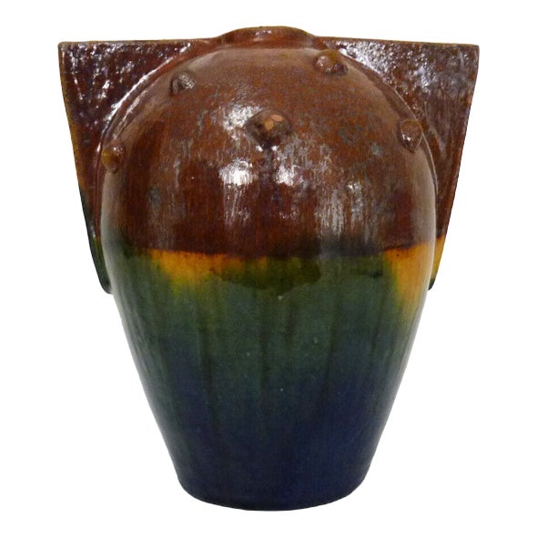 Warm-Flamed Sandstone Vase, 1980s For Sale