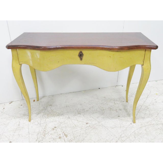 French Mahogany & Yellow Console Table Chairish