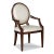 Transitional Oval Back Arm Chair in Brown For Sale - Image 3 of 3