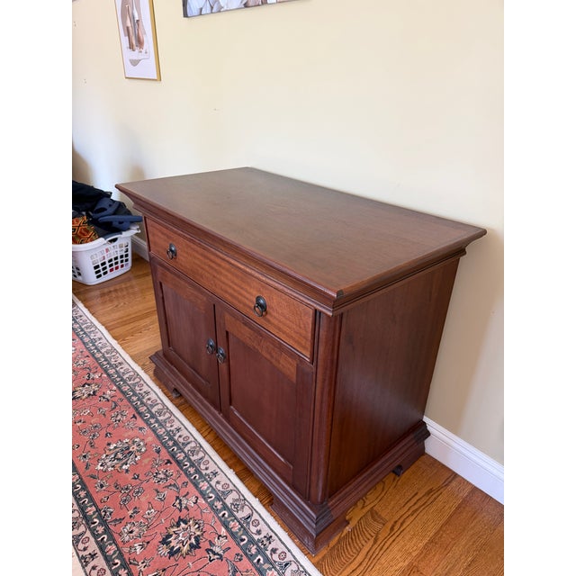 Ethan Allen Vintage Ethan Allen Medallion Style Cherry Server Cabinet For Sale - Image 4 of 16