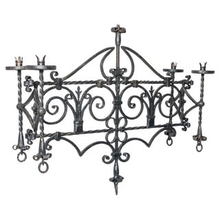 Wrought Iron Chandelier, 1930s For Sale