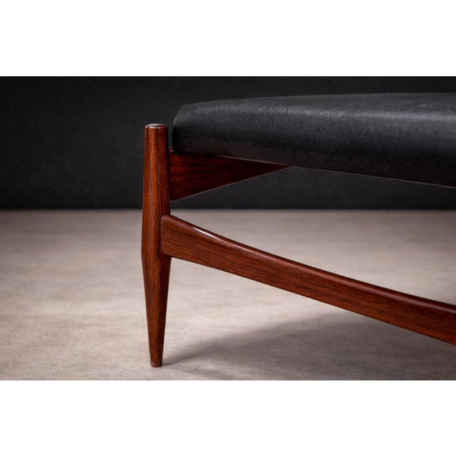 1960s Ottoman in Rosewood & Leather, Liceu De Artes, 1960s For Sale - Image 5 of 10