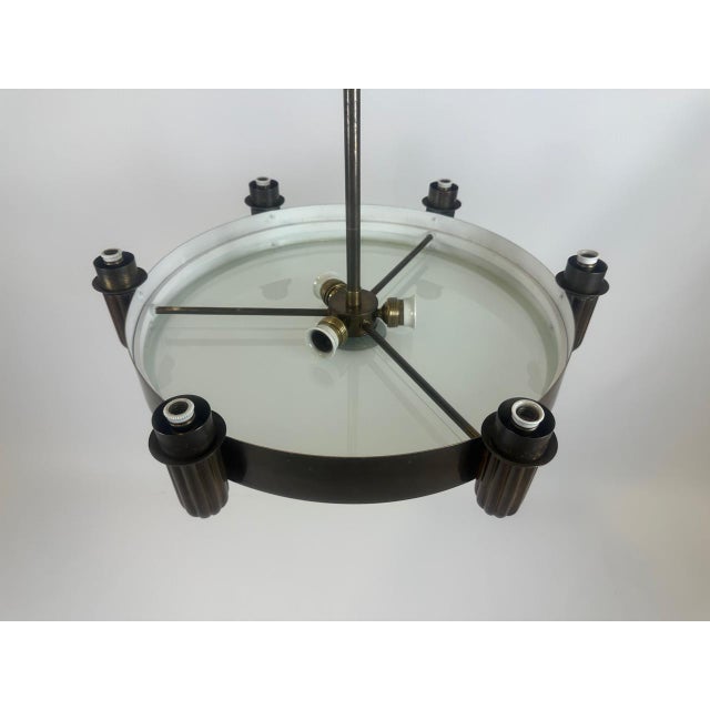 Arts and Crafts Bronze 6-Arm Chandelier, 1910s For Sale - Image 12 of 16