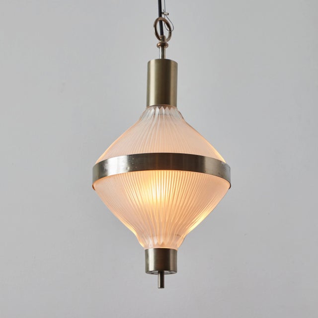 Large Studio B.B.P.R 'Polinnia' Glass and Metal Pendant C. 1964 for Artemide For Sale - Image 10 of 12