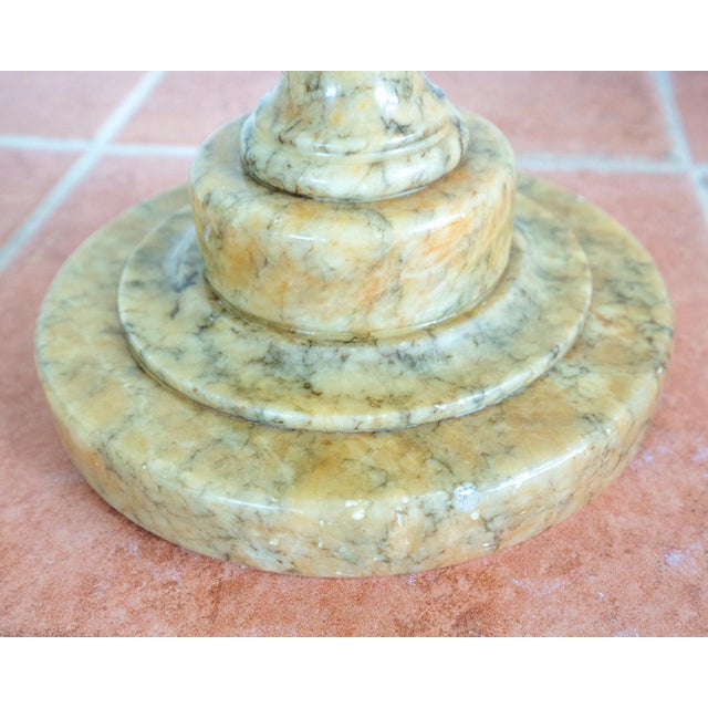 Italian Pedestal Alabaster Lamp with Table Shelf, 1950s For Sale - Image 17 of 18