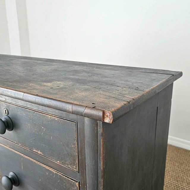 Ebony Antique Ebonized Pine Chest of Drawers - Circa 1830 For Sale - Image 8 of 18