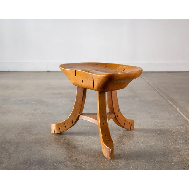 1966 Madison Park Ambrosia Maple Thebes Style Stool Adolf Loos For Sale - Image 10 of 10