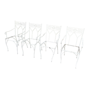 Mid Century Aluminum Outdoor Dining Chairs - Set of 4 No Cushions