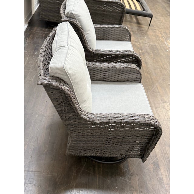 Outdoor Porch Glider Swivel Chairs, Pair For Sale In San Francisco - Image 6 of 12