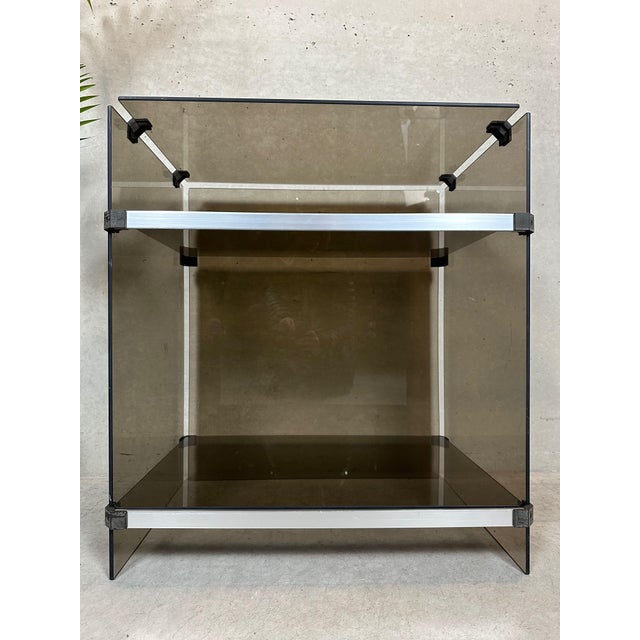 Vintage Hifi Unit in Smoked Glass, 1970s For Sale - Image 10 of 10