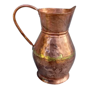 Antique Hand Crafted Polished Copper Pitcher