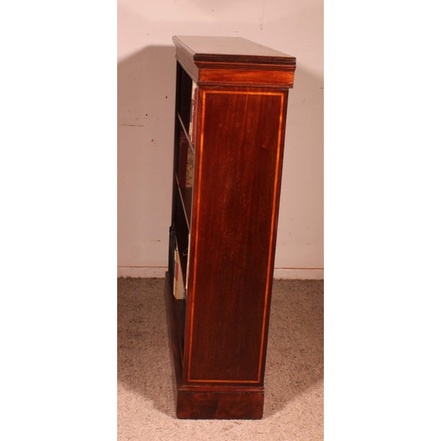 19th Century Mahogany and Inlays Open Bookcase For Sale - Image 10 of 14