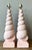 Embrace the soft, sculptural elegance of the 1980s Postmodern revival with this charming pair of vintage plaster shell...