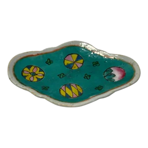 1930s Chinese Republic Period Blue Raised Footed Altar Dish