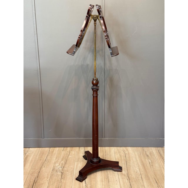 Mid 19th Century American Mahogany and Brass Lyre-Form Duet Stand For Sale - Image 10 of 10