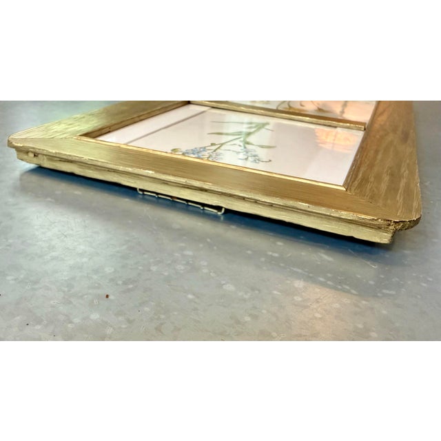 Antique Victorian Authentic Botanicals | Two Floral Prints in a Gilt Frame | F. Edward Hulmes For Sale - Image 4 of 9