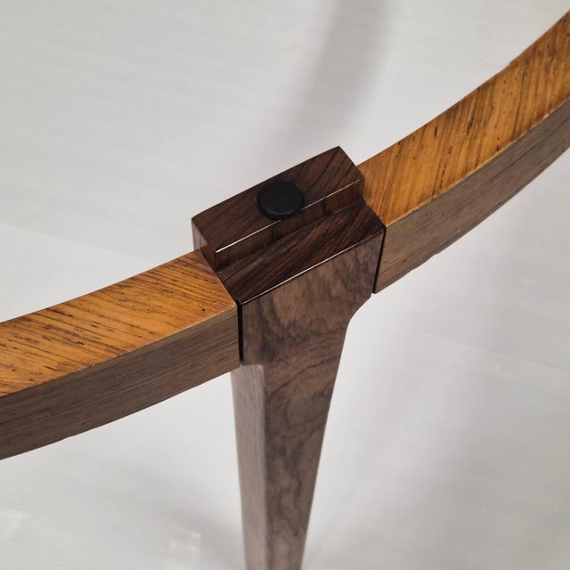 Wood Vintage Scandinavian Coffee Table in Teak, Rosewood and Glass, 1960s For Sale - Image 7 of 16