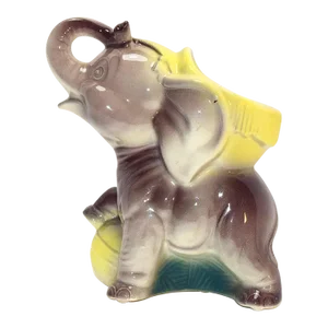 Mid 20th Century Vintage Midcentury Royal Copley Baby Circus Elephant Ceramic Planter