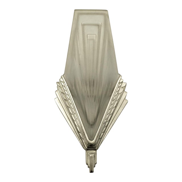 French Art Deco Wall Sconces Signed by Degue - a Pair For Sale