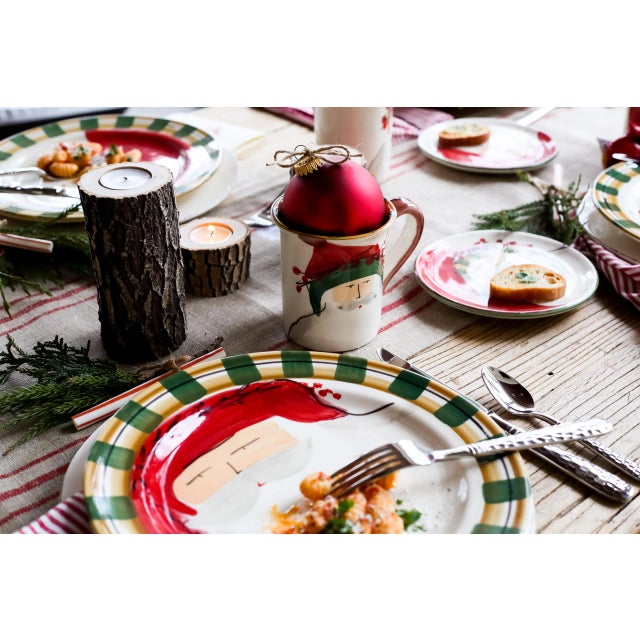 Traditional VIETRI Old St. Nick Assorted Espresso Cups & Saucers - Set of 4 For Sale - Image 3 of 13