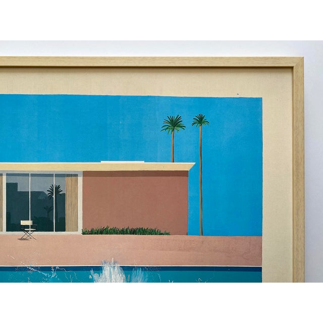 David Hockney Vintage 1988 Lithograph Print Framed Museum Exhibition Poster " a Bigger Splash " 1967 For Sale - Image 11 of 18
