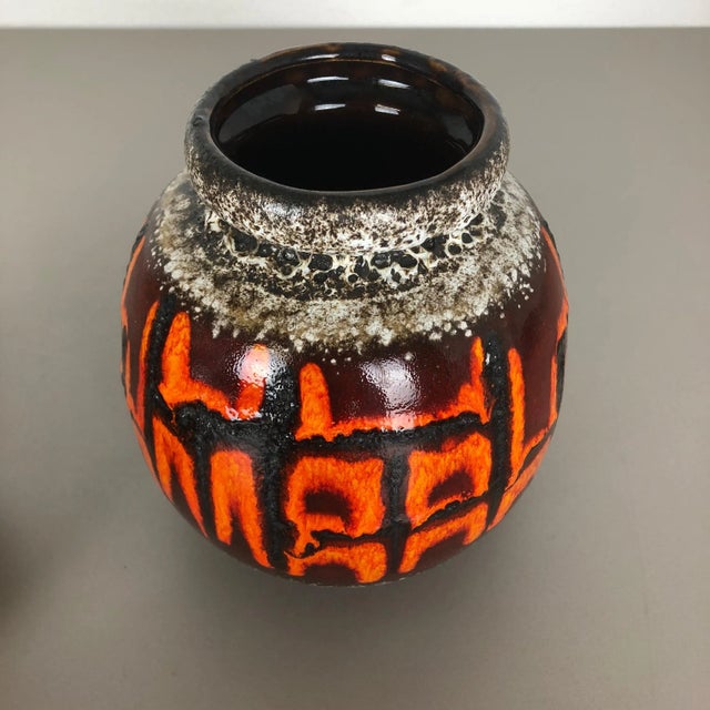 Fat Lava Multi-Color Pottery Vases from Scheurich, Germany, 1970s, Set of 2 For Sale - Image 10 of 18