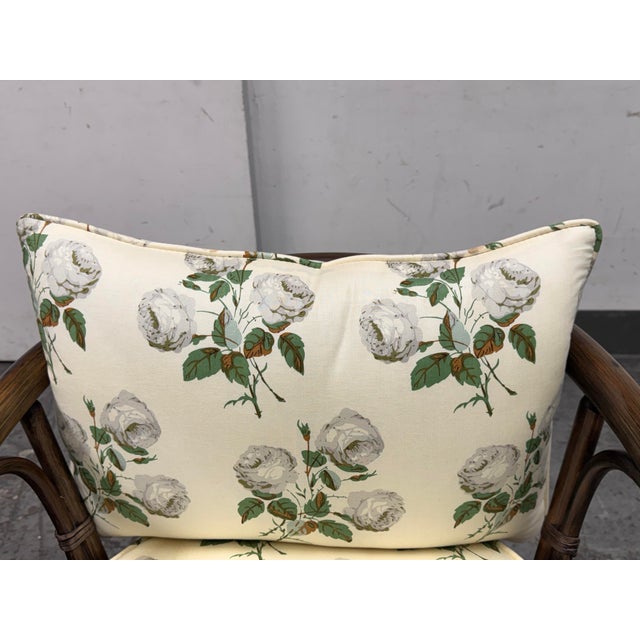 Cream McGuire Furniture Barrel Back Bamboo Armchairs, Pair Vintage For Sale - Image 8 of 12