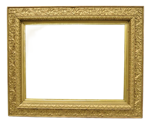Antique Victorian Gold Gilt Oak Wood Leafy Scroll Deep Picture Frame 32.5 X 26.5