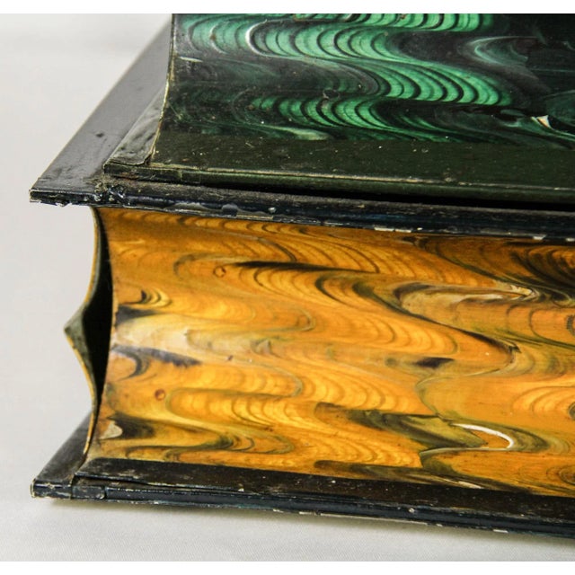 Metal 1950s Italian Tole Hand-Painted Side Table Resembling a Stack of Books. For Sale - Image 7 of 9