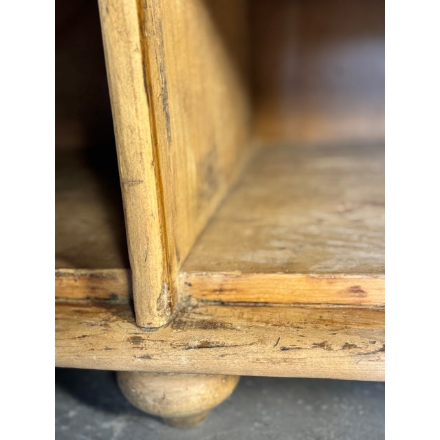Antique English Deep Pine Dresser or Sideboard W/ Six Bun Feet | Circa 1890 For Sale - Image 14 of 18