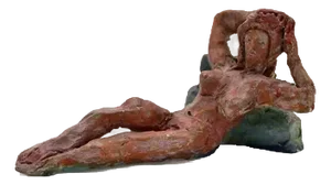 Sirio Pellegrini, Reclined Girl Sculpture, 1960s, Terracotta