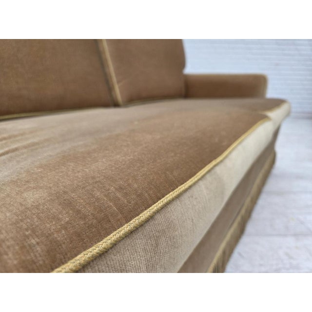 Danish 2-Seater Sofa in Honey Yellow Velour, 1970s For Sale - Image 15 of 17