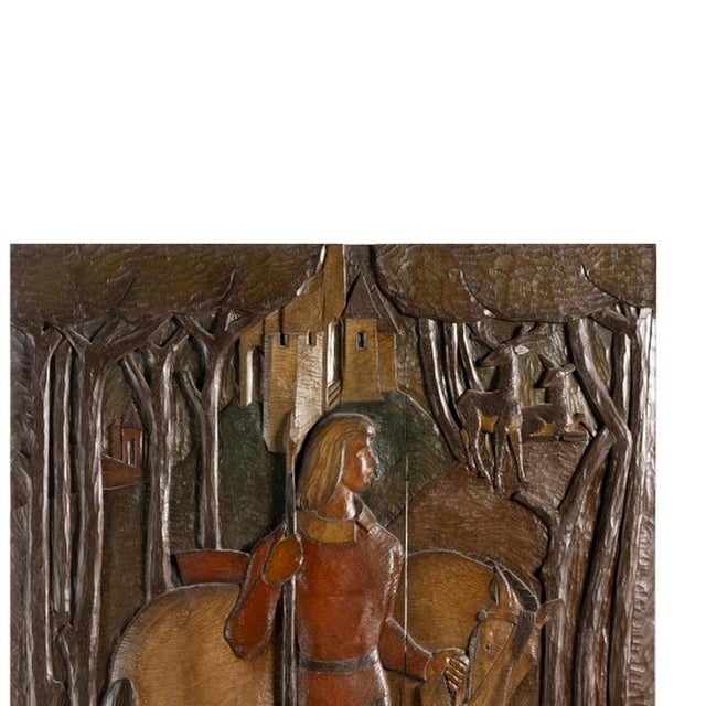 Wall Panels in Wood and Polychrome, 19th Century, Set of 2 For Sale - Image 4 of 6