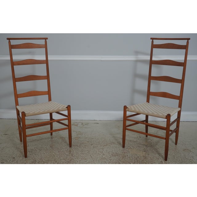Nichols & Stone Set of 6 Shaker Style Cherry Ladder Back Dining Chairs For Sale - Image 12 of 18