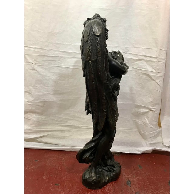 Baroque Bronze Angel Statue For Sale - Image 3 of 7