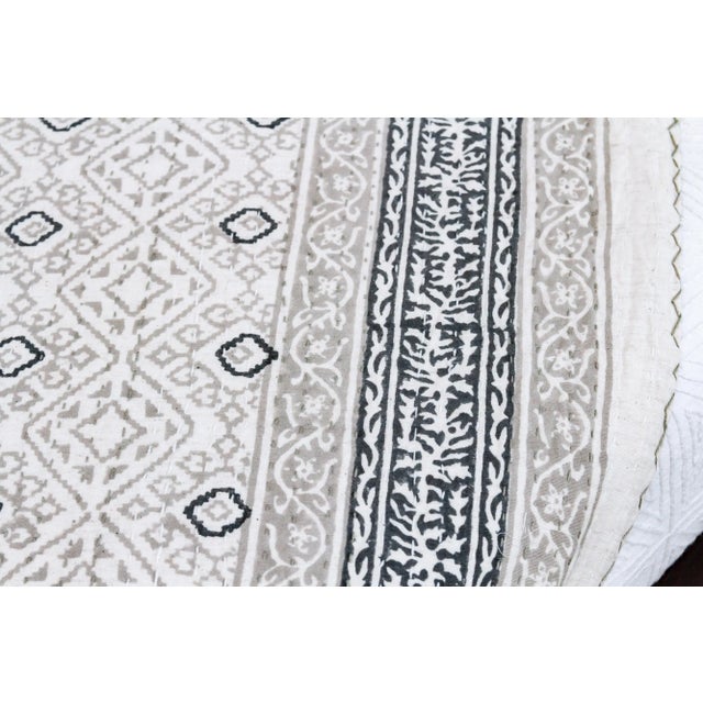 Mystic Moon Block Print Cotton Blanket For Sale In Los Angeles - Image 6 of 8