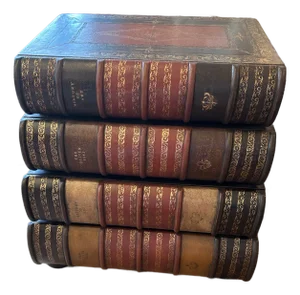 Trompe L’oeil Stack of Leather Books Chest of Drawers
