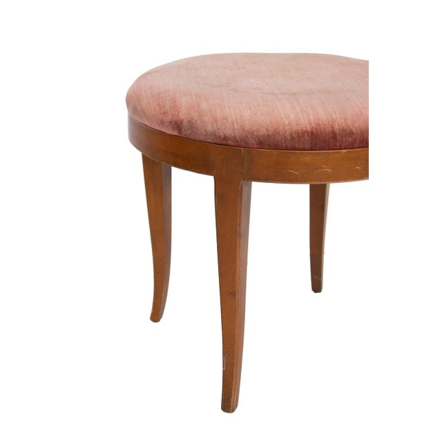 Hollywood Regency Regency Style Ottoman in Walnut With Curving Legs For Sale - Image 3 of 6