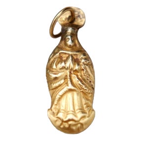 19.2k Gold Our Lady of the Immaculate Conception Pendant For Sale