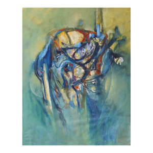 Mid 20th Century Green & Blue Abstract Painting