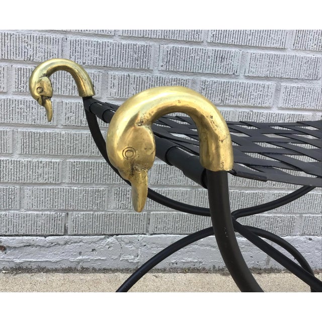 Mid 20th Century Neo Classic Curule Swan Stool Attributed to Maison Jansen For Sale - Image 11 of 13