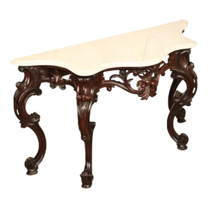C. Lazarus & Co. Antique Rococo Style Marble Top Console Table