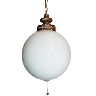 Carl Falkenstein Spun Glass Globe Swag Light For Sale